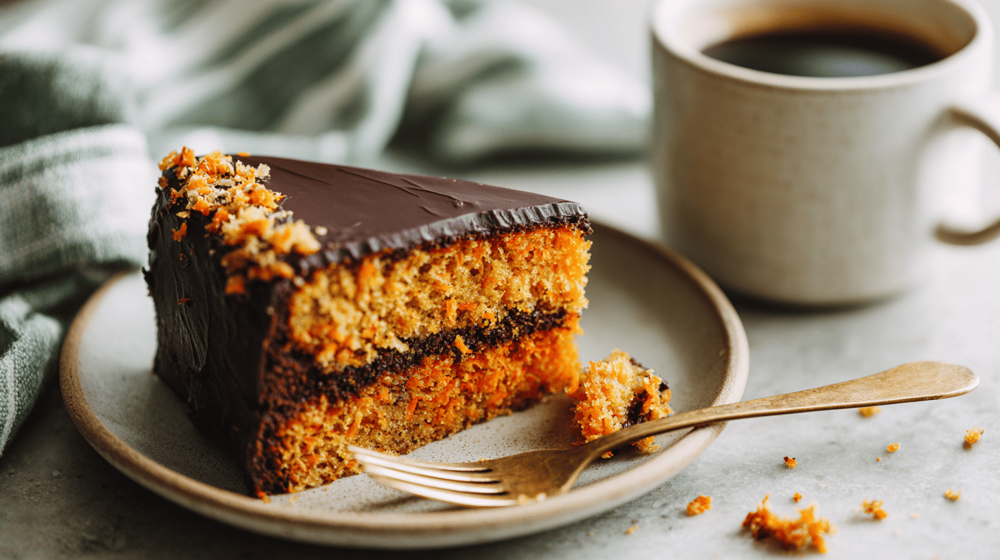 Cobertura de chocolate brilhante sendo espalhada no bolo